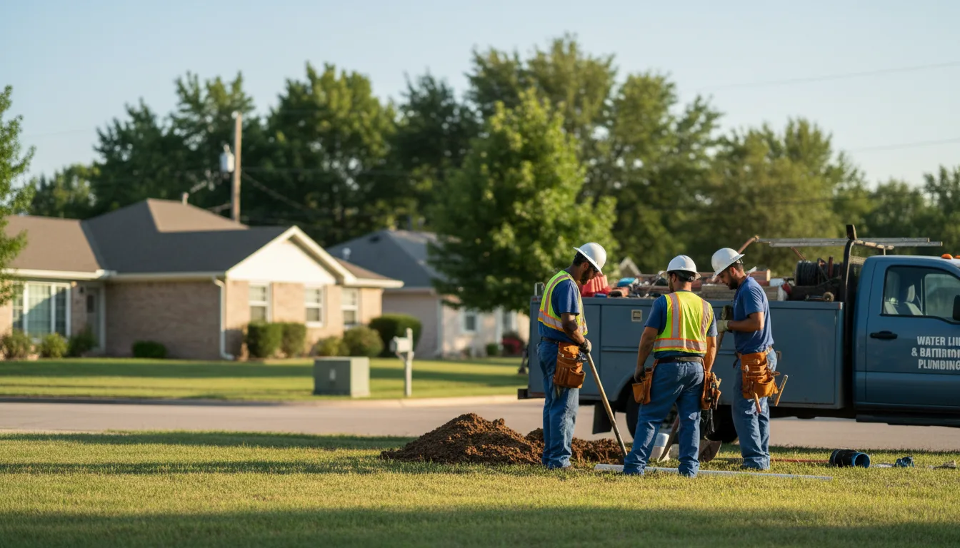 Residential water line and bathroom plumbing service in Erie, IL